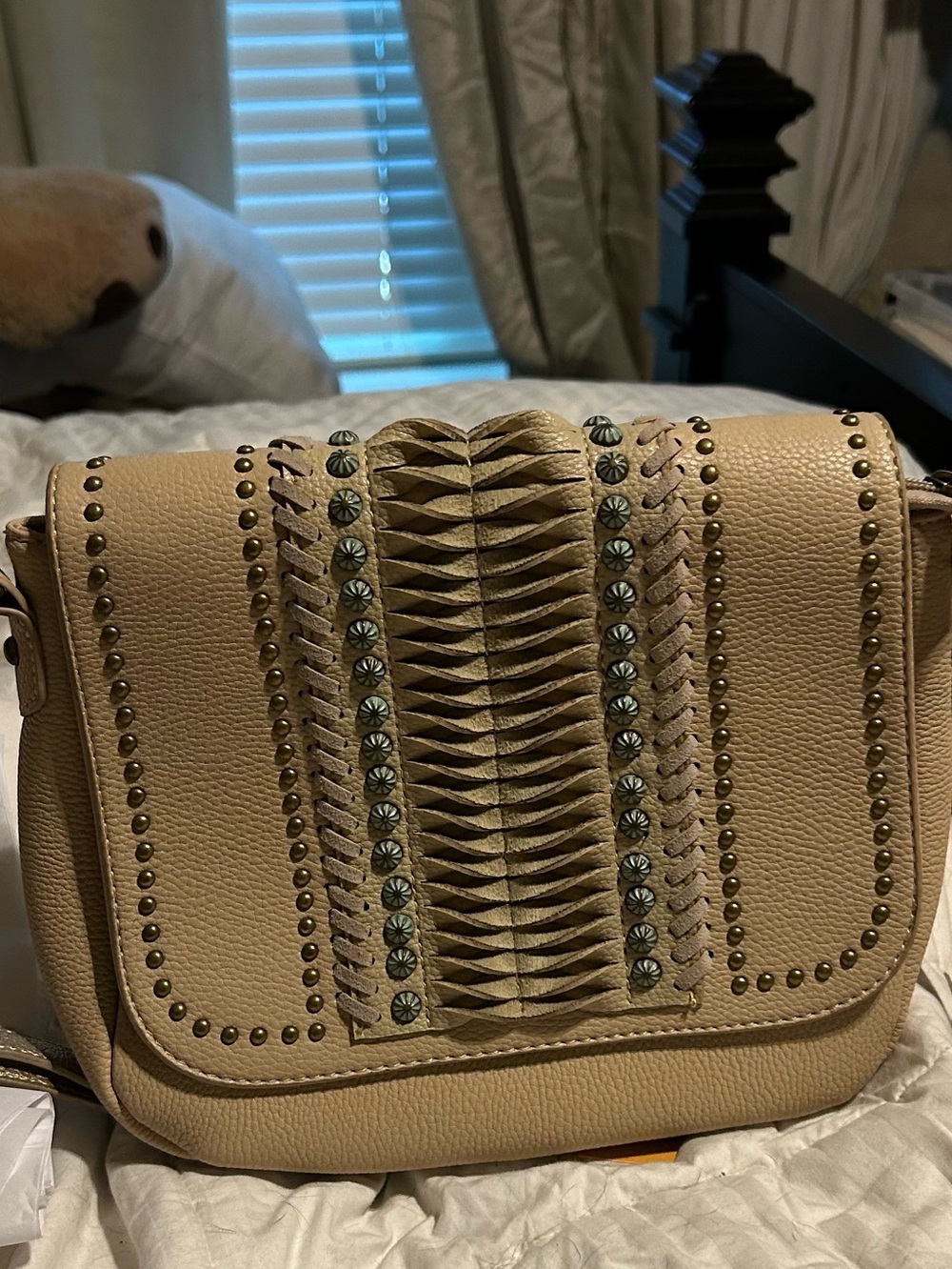 Montana West Stud Purse Leather Crossbody Bag with Decorative Studs - Picture 2 of 10